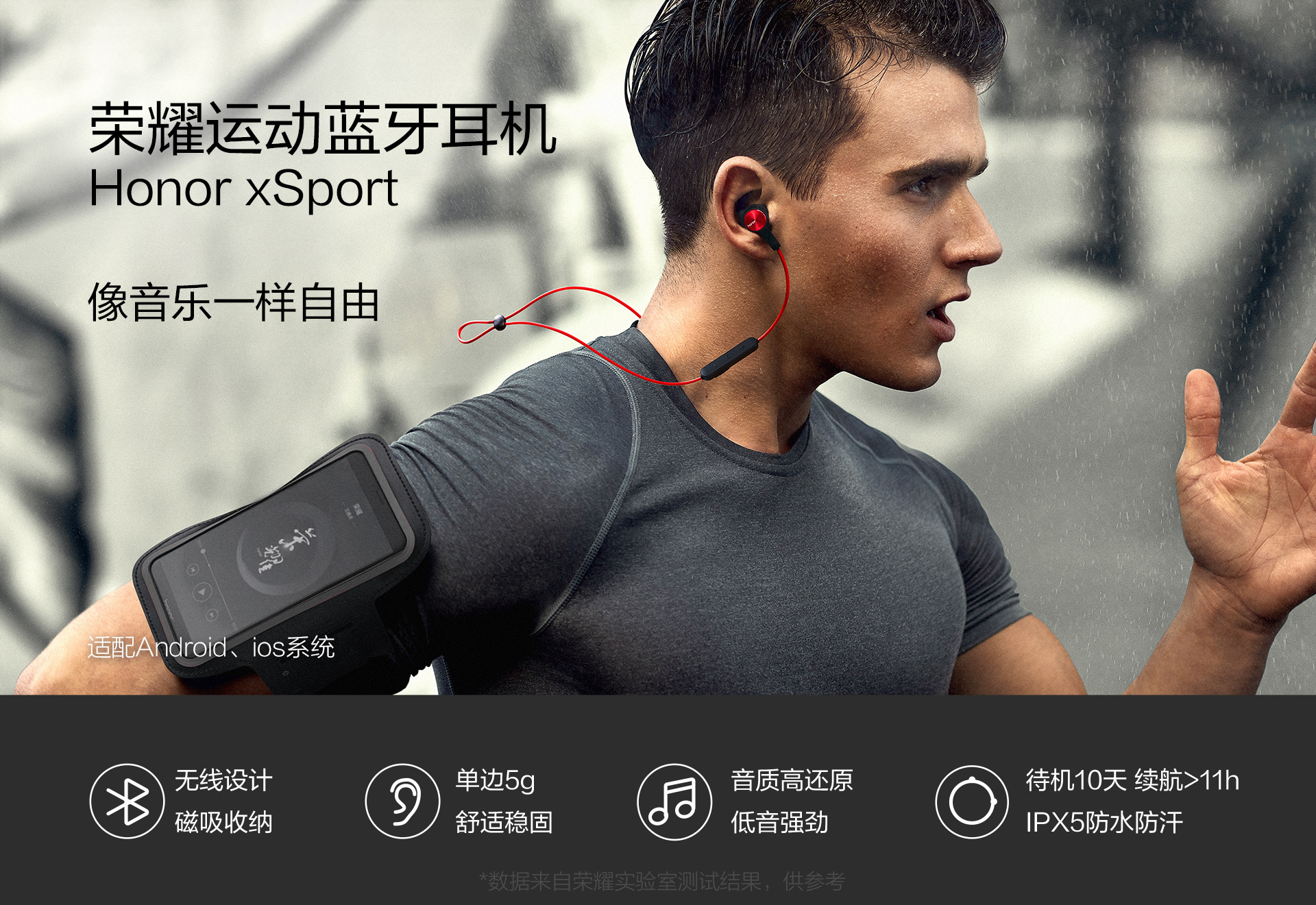 荣耀xSport 运动蓝牙耳机（魅焰红）1